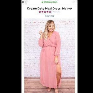 Chic Soul Maxi Dress 3X Mauve